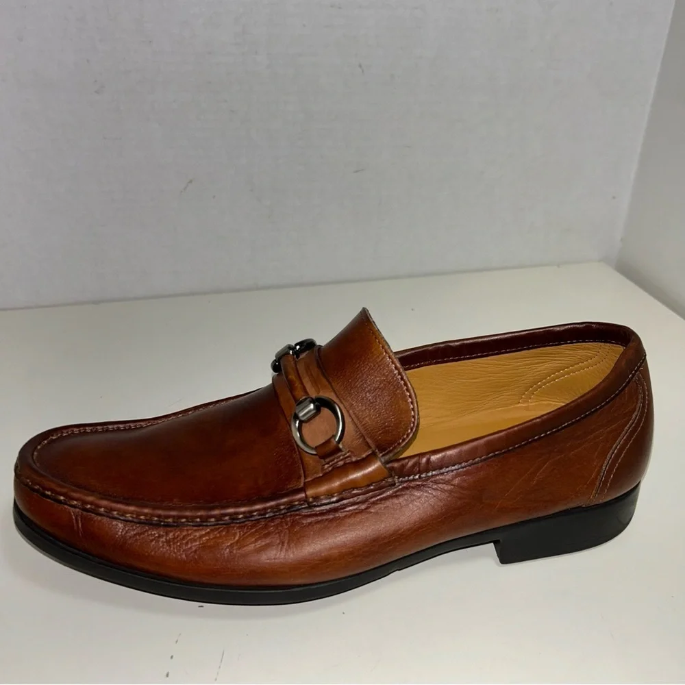 Magnanni Brown Leather Bit Loafers